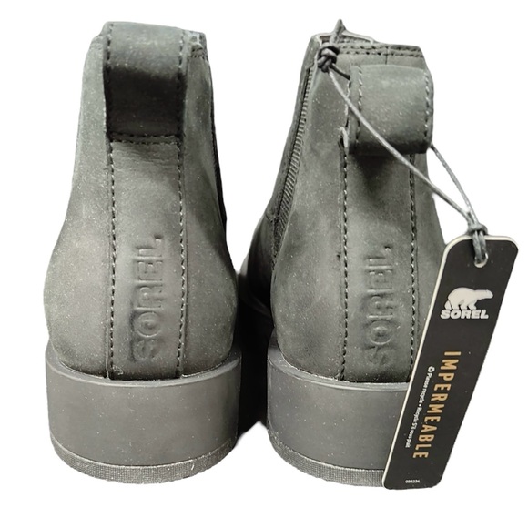 Sorel Emelie II Chelsea Boot in Black/Sea Salt Waterproof Ankle Boots - Picture 5 of 11